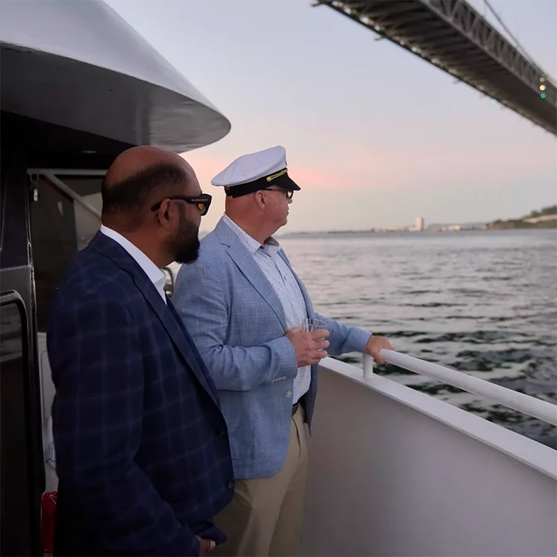 sunset cruise on a boat